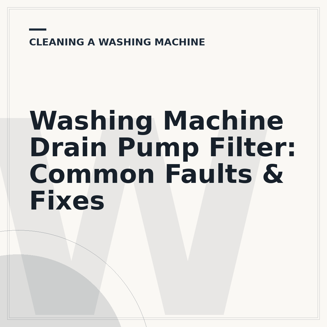 Washing Machine Drain Pump Filter: Common Faults & Fixes
