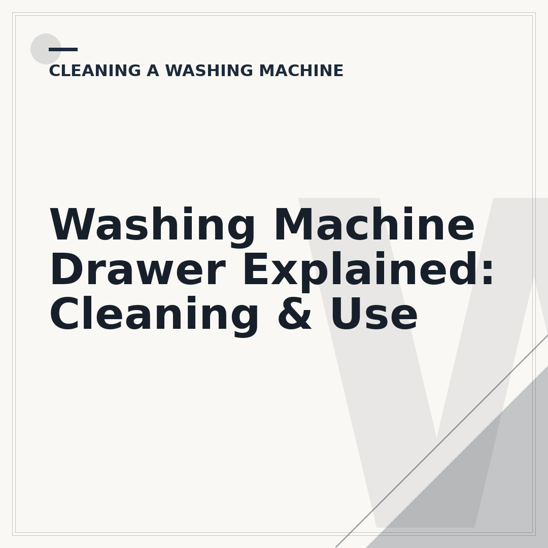 Washing Machine Drawer Explained: Cleaning & Use