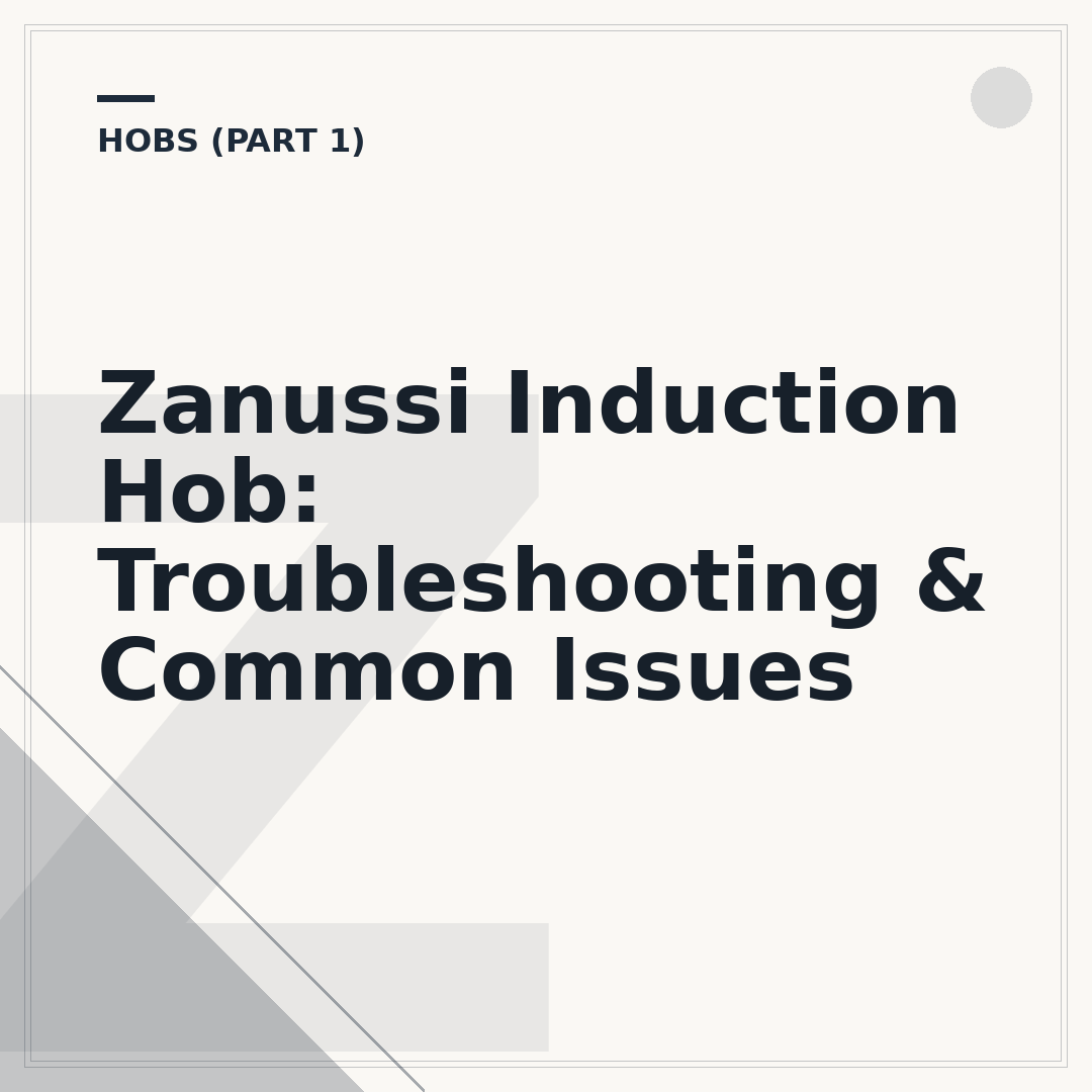 Zanussi Induction Hob: Troubleshooting & Common Issues