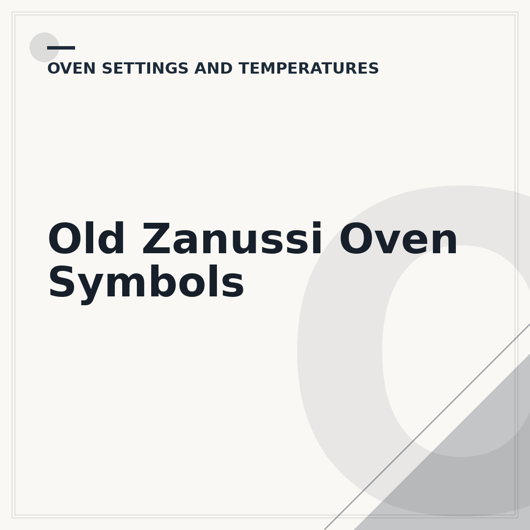 Old Zanussi Oven Symbols